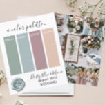 Lámina Colores Bodas de color azul turbio y elegante<br><div class="desc">Classy Dusty Blue Mauve colores Bodas Palette Card 2024</div>