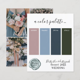 Lámina Colores Bodas polvorientos de color azul y rosa pá