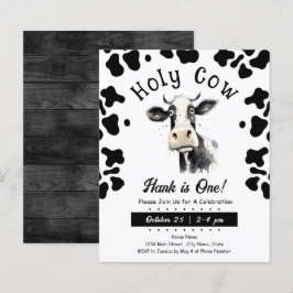 Lámina Colores de agua de cumpleaños 1 de vaca sagrada