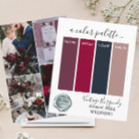 Lámina Colores de Boda de Borgoña Vintage con claseHoja d<br><div class="desc">Elegante Vintage Burgundy Boda colores Palette Card 2024</div>