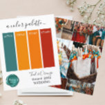 Lámina Colores de Boda Naranja Verde azulado de clase Pal<br><div class="desc">Clásica tarjeta de Boda Naranja Verde azulada de colores Palette Card 2024</div>