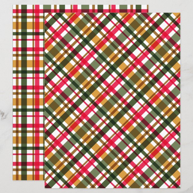 Lámina Colores de Navidad a cuadros (Anverso / Reverso)