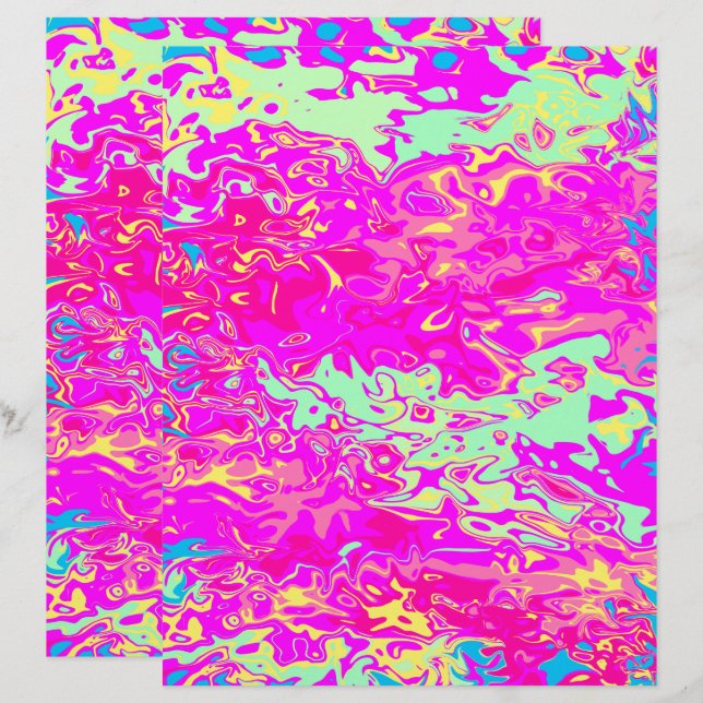 Lámina Colores Marbleizados brillantes Resumen Papel de c (Anverso / Reverso)