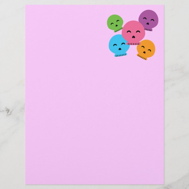 Lámina Coloridas cráneos felices (Anverso)