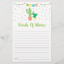 Colorido consejo de Baby Shower de Fiesta Cactus