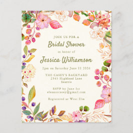 Lámina Colorido de agua de presupuesto Floral Bridal Show