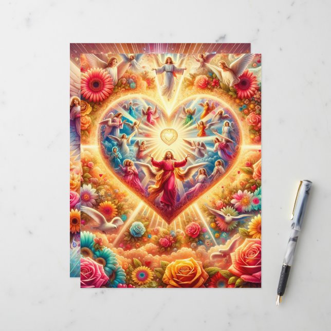 Lámina Colorido papel de scrapbook de San Valentín cristi (Anverso/Reverso In Situ)