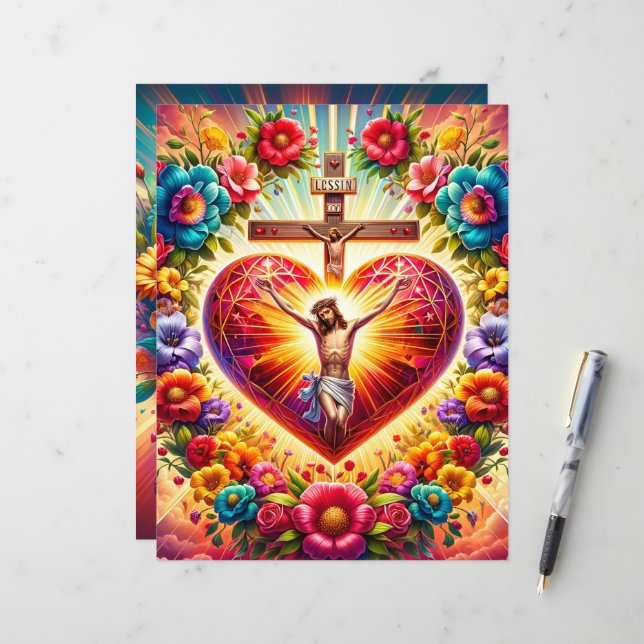 Lámina Colorido papel de scrapbook de San Valentín cristi (Anverso/Reverso In Situ)