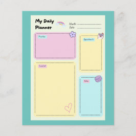 Lámina Colorido Pastel Kawaii Cute Daily Planner