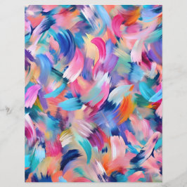 Lámina Coloridos trazos de pincel papel de libro de raspa