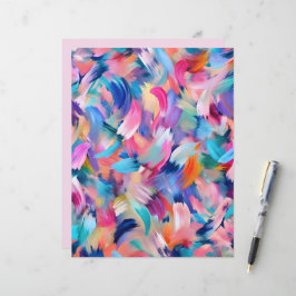 Lámina Coloridos trazos de pincel papel de libro de raspa
