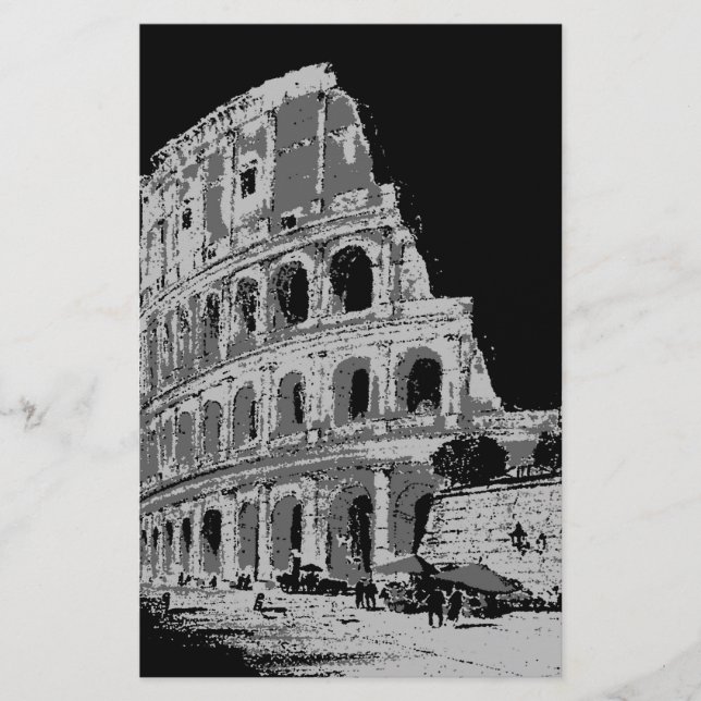 Lámina Colosseo blanco y negro (Anverso)