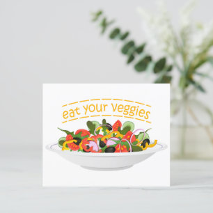 Lámina Coma tus verduras Cita cuenco de ensaladas frescas