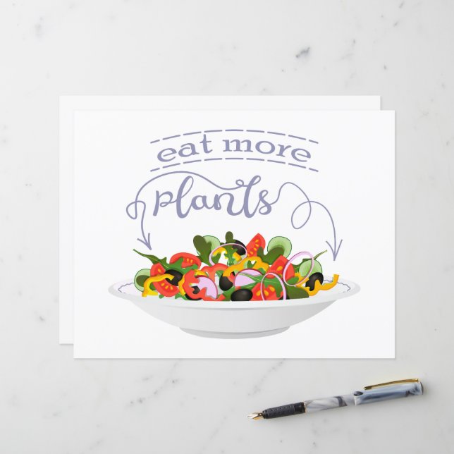 Lámina Come más plantas letrero de motivación de ensalada (Anverso/Reverso In Situ)