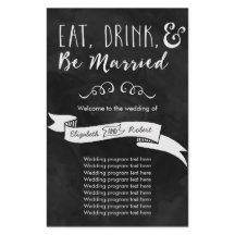 Comer, beber y casarse con un Boda de Chalkboard