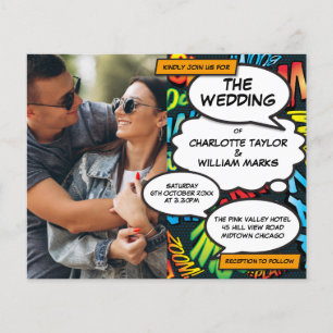 Lámina Comic Book Photo All In One Budget Wedding Invitad