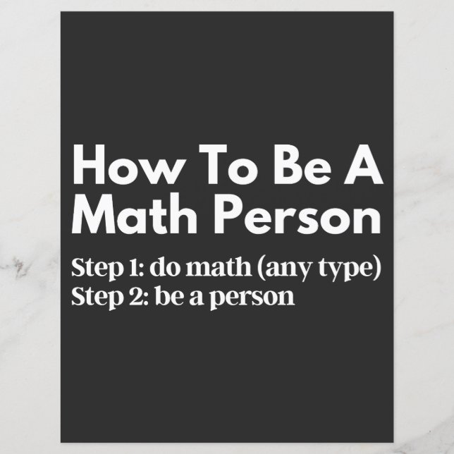 Lámina Cómo ser una persona matemática (Anverso)