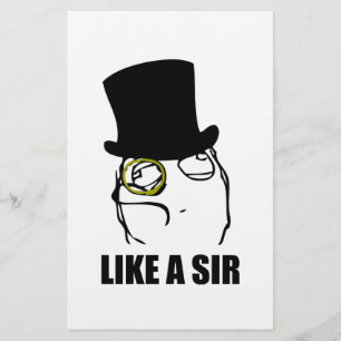Lámina Como un meme de Sir Rage Face Monocle