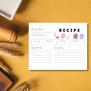 Lámina Cómoda carta de recetas de cocina a mano