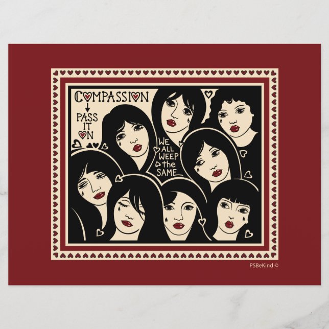 Lámina Compasión párela en papel plano 11"x8.5" (Anverso)