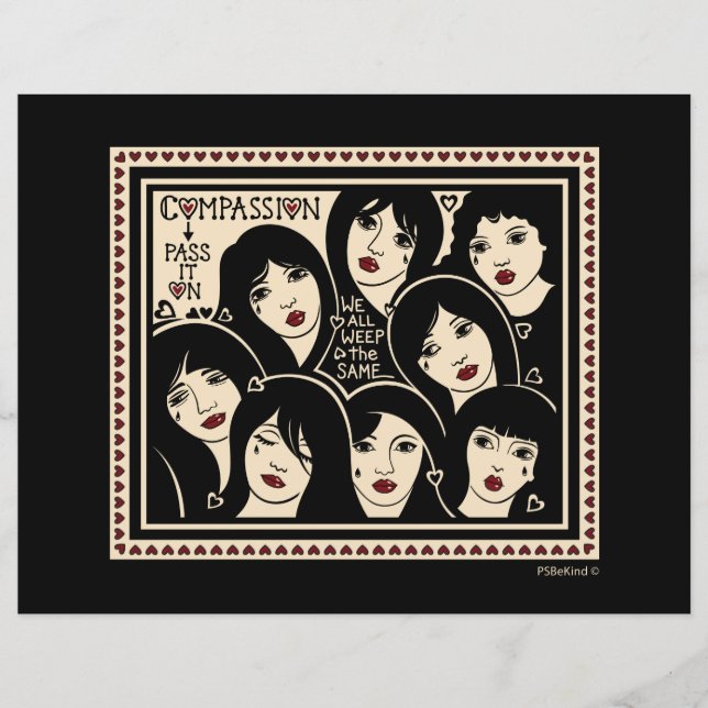 Lámina Compasión párela en papel plano 11"x8.5" (Anverso)