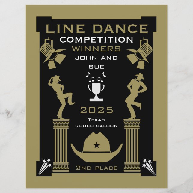 Lámina Competencia Americana de Baile de Línea (Anverso)