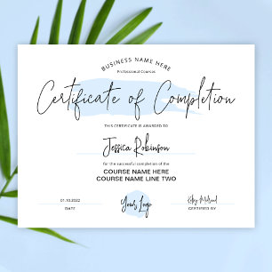 Lámina Completo Certificado de Premio de Agua Azul