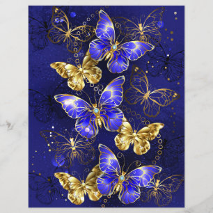 Lámina Composición con mariposas de zafiro