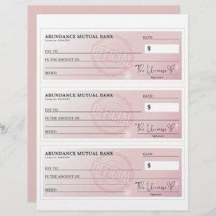 Lámina Comprobación de abundancia: cheques en blanco de l