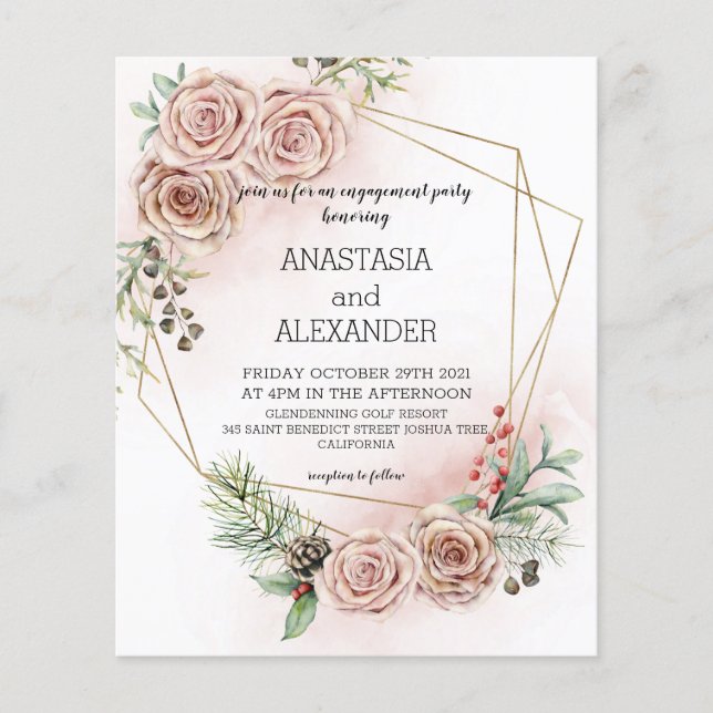 Lámina Compromiso/invitación/presupuesto/acuarela (Anverso)