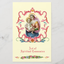 Lámina Comunión espiritual religiosa católica María Jesús