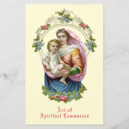 Lámina Comunión espiritual religiosa católica María Jesús