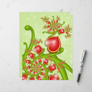 Lámina Con mucho amor Corazón Rojo Amarillo Arte Fractal