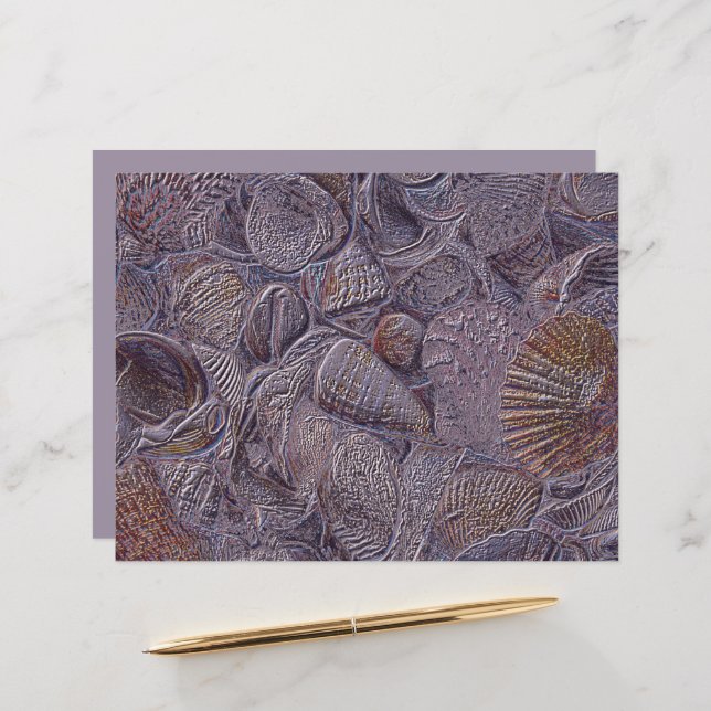 Lámina Conchas de mar Playa del Océano Diseño metálico pú (Anverso/Reverso In Situ)