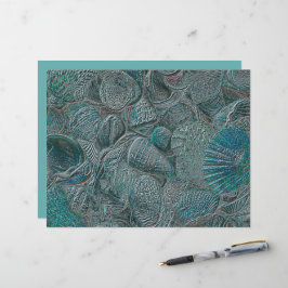 Lámina Conchas de mar Playa Ocean Teal Gris Metálico