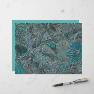 Lámina Conchas de mar Playa Ocean Teal Gris Metálico