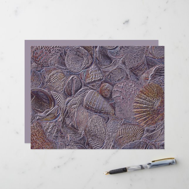 Lámina conchas marinas diseño de metal morado de Ocean Be (Anverso/Reverso In Situ)