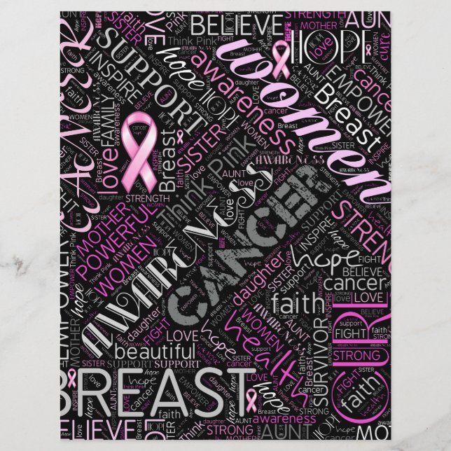 Lámina Conciencia sobre el cáncer de mama Word Cloud ID26 (Anverso)