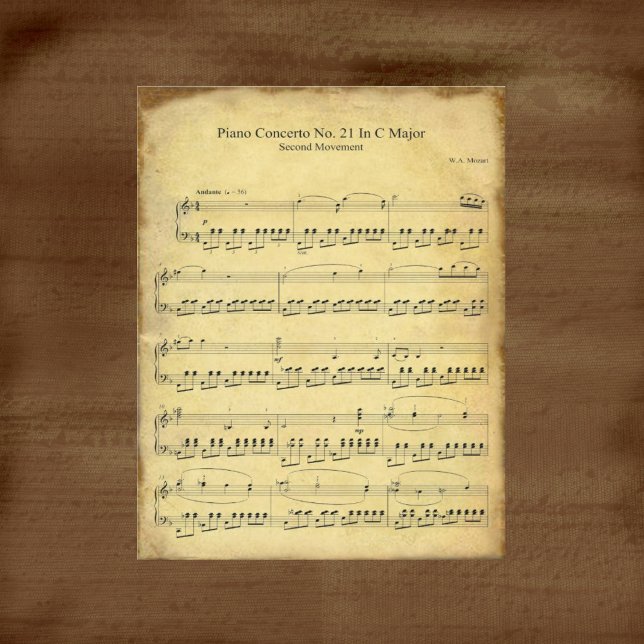 Lámina Concierto de Piano Mozart #21 Papel de cuaderno (Subido por el creador)