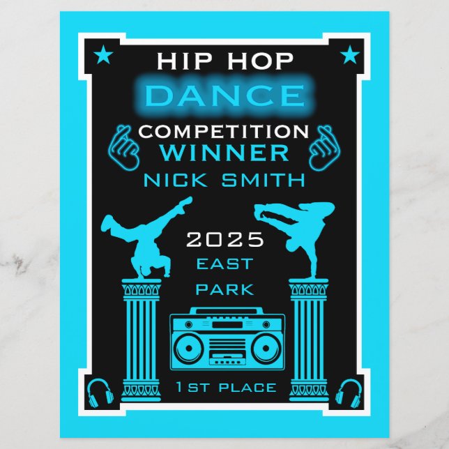 Lámina Concurso de baile Hip Hop (Anverso)