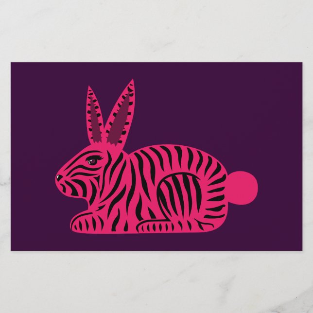 Lámina Conejo de cebra rosa (Anverso)