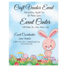 Conejo de Pascua Rosa con Vendedor de Artesanía de