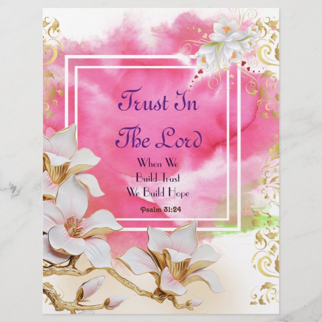 Lámina Confiar en el papel personalizado del Señor (Anverso)