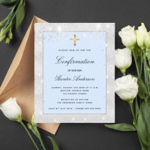 Confirmación del presupuesto cruz de niño purpurin