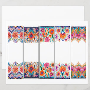 Lámina Conjunto de 5 marcadores de frontera floral de Boh