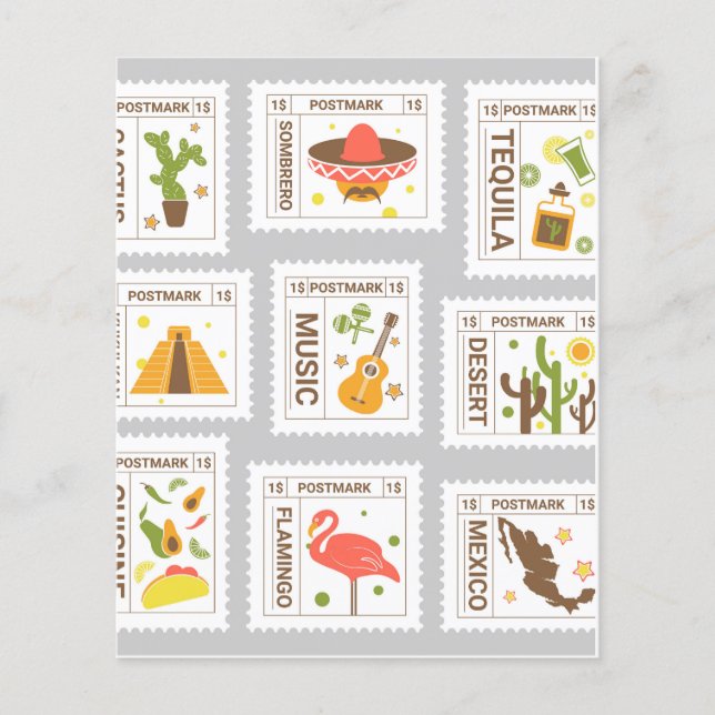 Lámina Conjunto de marcas postales (Anverso)