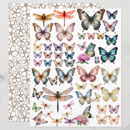 Lámina Conjunto de mariposa al acuarela para corte exigen