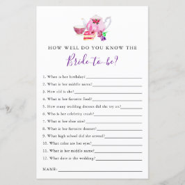 Lámina conoce a la novia Nodal Shower Game Tea Fiesta Pur