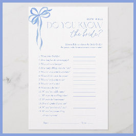 Lámina ¿Conoce el juego de la ducha de novia con Blue Bow