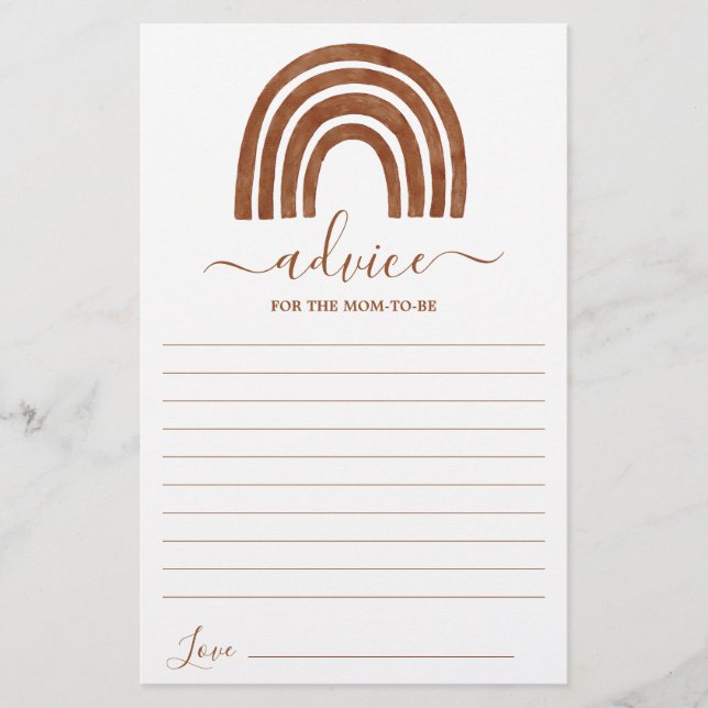 Lámina Consejo de Arcoiris de Terracota para la carta de  (Anverso)